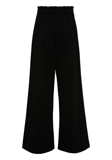 Black pleated track trousers DRIES VAN NOTEN - men